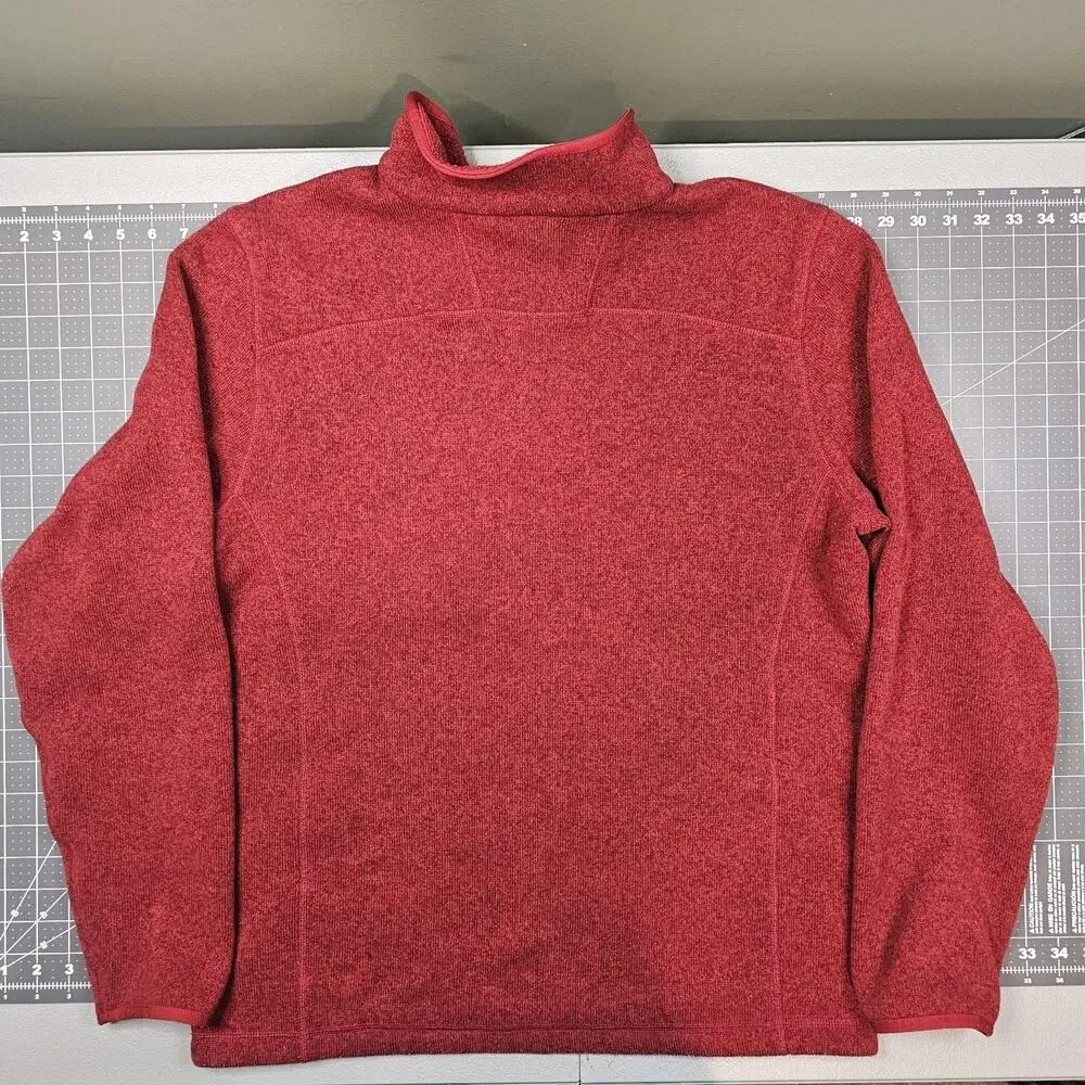 The North Face Jacket Large Red Gordon Lyons 1/4 Zip Fleece Outdoors Preppy